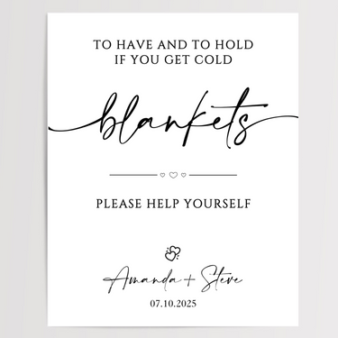 To Have and To Hold Blankets Printed Wedding Signs